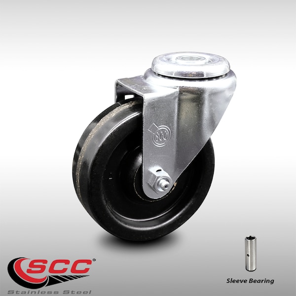 4 Inch SS Phenolic Wheel Swivel Bolt Hole Caster